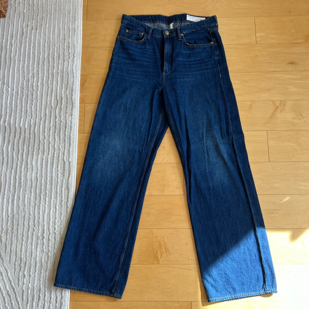 Rag & Bone Logan Mid-Rise Wide Leg in Annalise Blue
